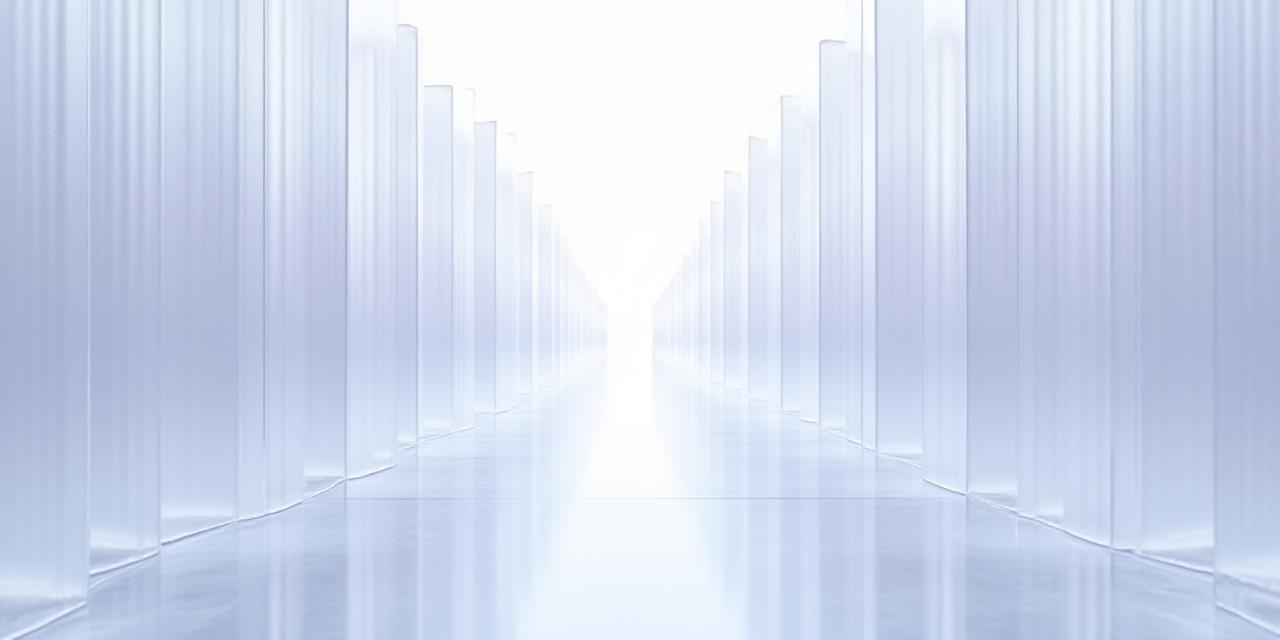 Abstract layers of translucent glass in a bright environment